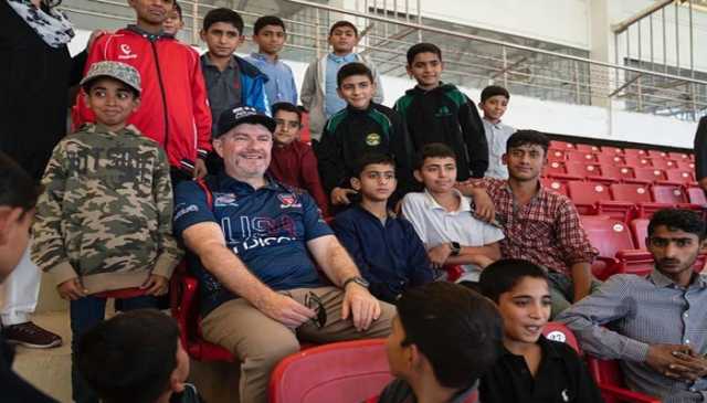 امریکی قونصل جنرل کی نیشنل اسٹیڈیم آمد، اوور 40 ٹی ٹوئنٹی ورلڈکپ میچ سے لطف اندوز