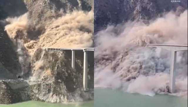 چین میں چند ماہ قبل ٹریفک کیلئے کھولے جانے والا پل گرگیا