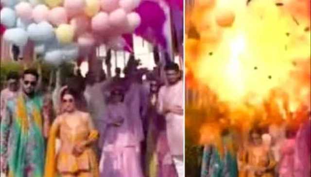 شادی کی تقریب میں گیسی غبارے پھٹ نے سے دلہا دلہن جھلس کر زخمی