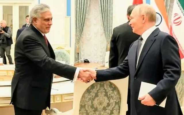 ماسکو :ایس سی او اجلاس ، اسحٰق ڈار کی روسی صدر سے ملاقات