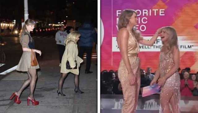 قد کا فرق! ٹیلر سوئفٹ اور سبرینا کارپینٹر کی گرلز نائٹ آؤٹ وائرل میم بن گئی