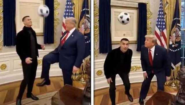 ٹرمپ رونالڈو کے معترف، کھلاڑی کے ہمراہ فٹ بال کھیلتے اے آئی ویڈیو شیئر کر دی