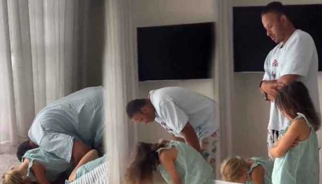 آسٹریلوی کھلاڑی عثمان خواجہ کی بیٹیوں کے ہمراہ نماز پڑھتے ہوئے ویڈیو سوشل میڈیا پر وائرل