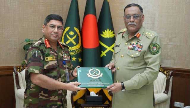 چیئرمین  جوائنٹ  چیفس جنرل ساحر  شمشاد مرزا  کی بنگلہ دیش کے  آرمی  چیف سے ملاقات