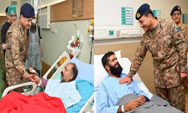 آرمی چیف جنرل عاصم منیر کا سی ایم ایچ کا دورہ ، معرکہ حق کے دوران زخمی ہوئے جوانوں اور شہریوں کی عیادت
