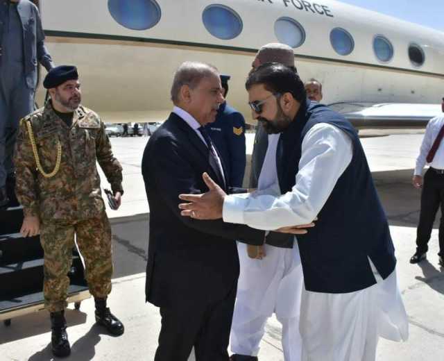 وزیراعظم شہباز شریف ایک روزہ دورے پر کوئٹہ پہنچ گئے