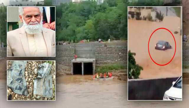 برساتی نالے میں بہہ جانے والے ریٹائر کرنل کی لاش مل گئی، بیٹی کی تلاش جاری، گاڑی کا دروازہ اور بونٹ بھی مل گیا