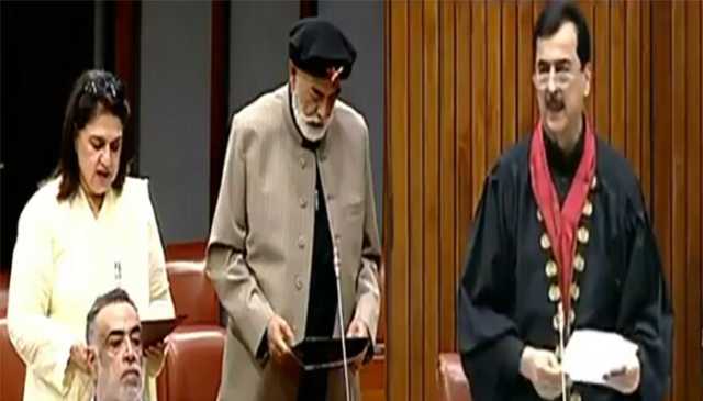 خیبرپختونخوا سے 3نومنتخب اراکین نے سینیٹ رکنیت کا حلف اٹھا لیا