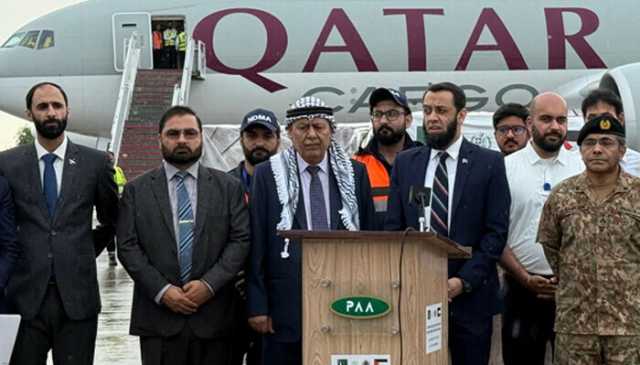 حکومت پاکستان نے غزہ کیلئے 200ٹن امدادی سامان کی 18ویں کھیپ روانہ کردی