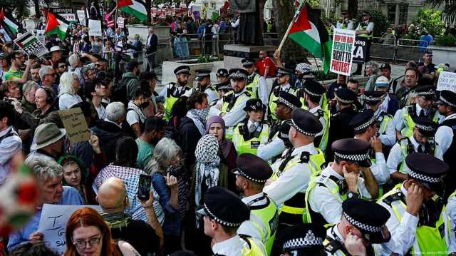لندن میں فلسطین کے حق میں احتجاج، 890 افراد گرفتار