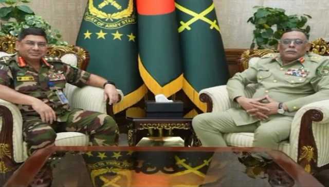 چیئرمین جوائنٹ چیفس آف اسٹاف کمیٹی جنرل ساحر شمشاد کی بنگلادیش کے آرمی چیف سے ملاقات،دفاعی تعاون بڑھانے پر اتفاق