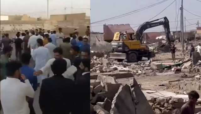 کراچی:ناردرن بائی پاس پرافغان بستی میں آپریشن، 300 سے زائدغیرقانونی مکانات اور دکانیں مسمار