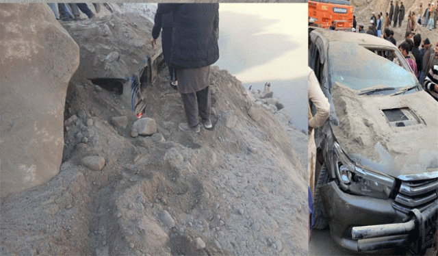 گلگت بلتستان: چلاس میں خوفناک لینڈ سلائیڈنگ، کئی گاڑیاں زد میں آگئیں، متعدد افراد دب گئے