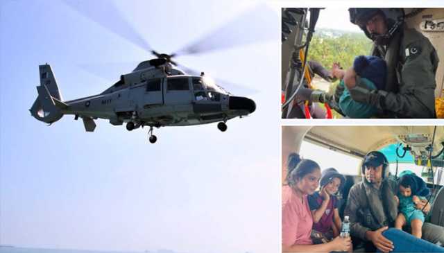 پاک بحریہ کا سری لنکا میں ریسکیو آپریشن جاری، سیلاب میں پھنسے خاندان کی محفوظ مقام پر منتقلی