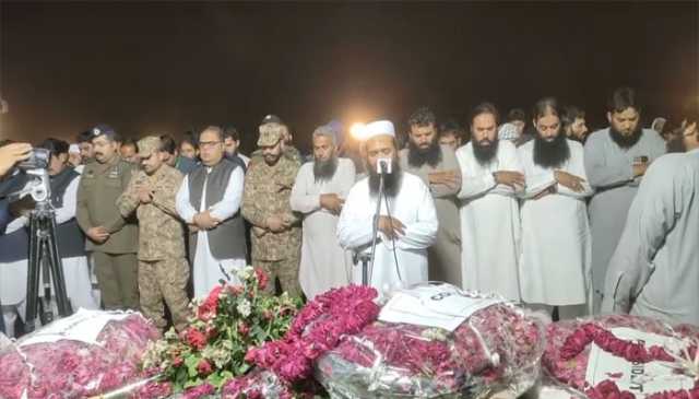 مریدکے: مسجد پر بھارتی حملے میں شہید سیکیورٹی گارڈ مدثر طفیل سپردِ خاک