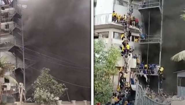 ایمرجنسی ایگزٹ نہ ہونے کے باعث ورکرز نے پولز کے ذریعے اتر کر جان بچائی