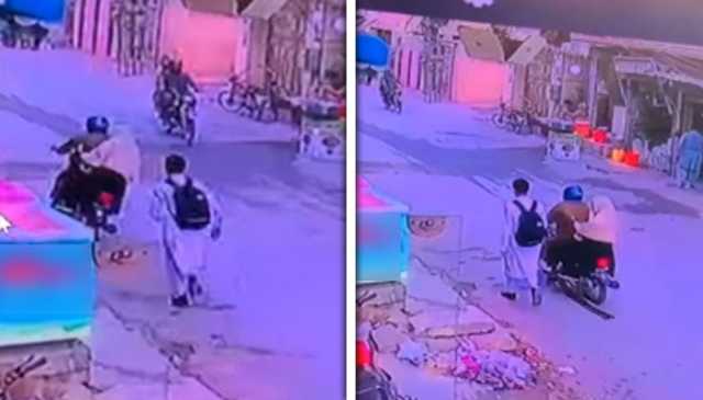 پشاور: موٹر سائیکل سوار برقعہ پوش کی رہزنی، سی سی ٹی وی فوٹیج وائرل