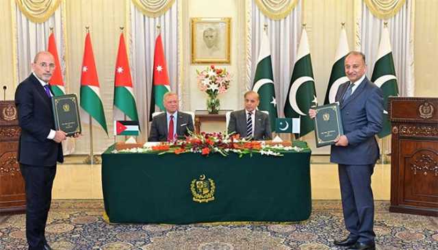 پاکستان اور اردن کے درمیان مختلف شعبوں میں تعاون کی مفاہمتی یادداشتوں کا تبادلہ