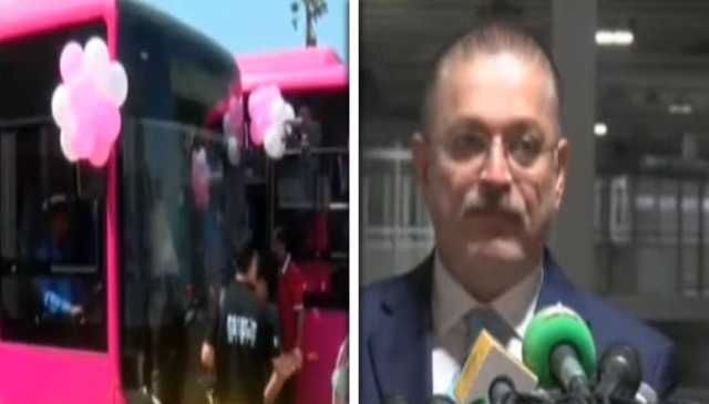کراچی کے علاقے نمائش پر گرین لائن ٹریک پر پنک بسوں کا افتتاح