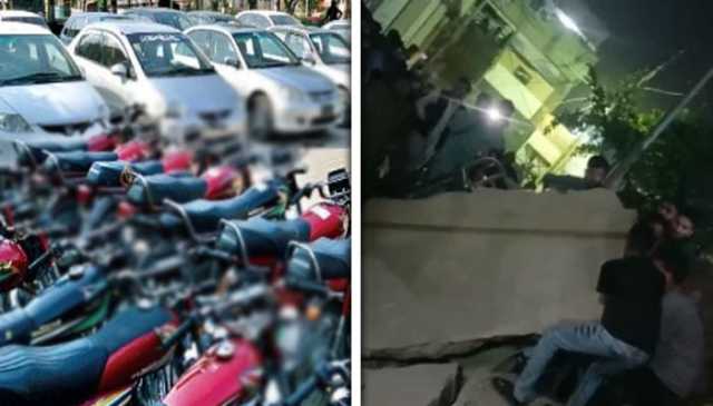 کراچی: سرکاری اسکول کی دیوار گر گئی، 3 گاڑیاں اور موٹرسائیکلیں تباہ