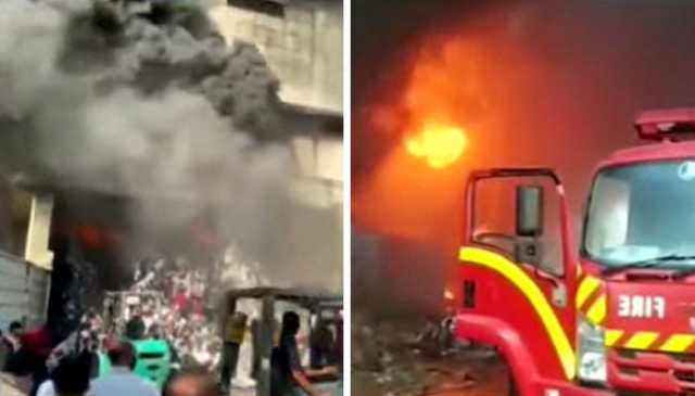 کراچی: لانڈھی میں آگ لگنے کے بعد گارمنٹ فیکٹری کی عمارت گر گئی