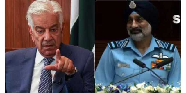 آزاد اداروں کو طیاروں کا انوینٹری ریکارڈ دکھائیں، وزیردفاع کا انڈین ایئرچیف کے دعوے پر بھارت کو چیلنج