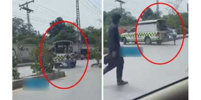 پشاور‘ ٹریفک پولیس کی گاڑی سے شہری کو گھسیٹنے کی ویڈیو وائرل، اہلکار معطل